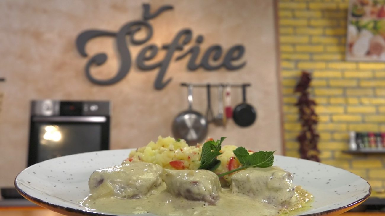 Teletina u sosu od tartufa sa aromatizovanim pire krompirom