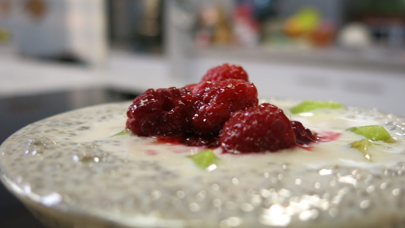 Puding od čia semenki