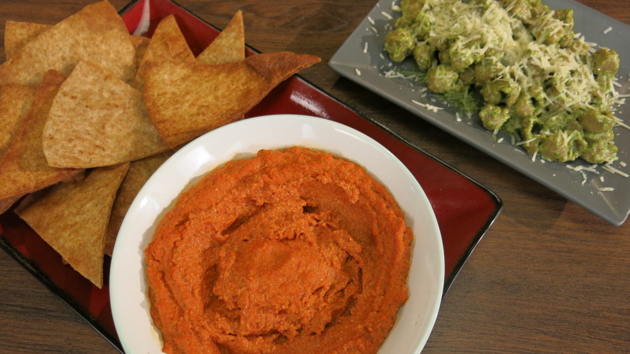 Pesto od sremuša, muhamara i pečene tortilje