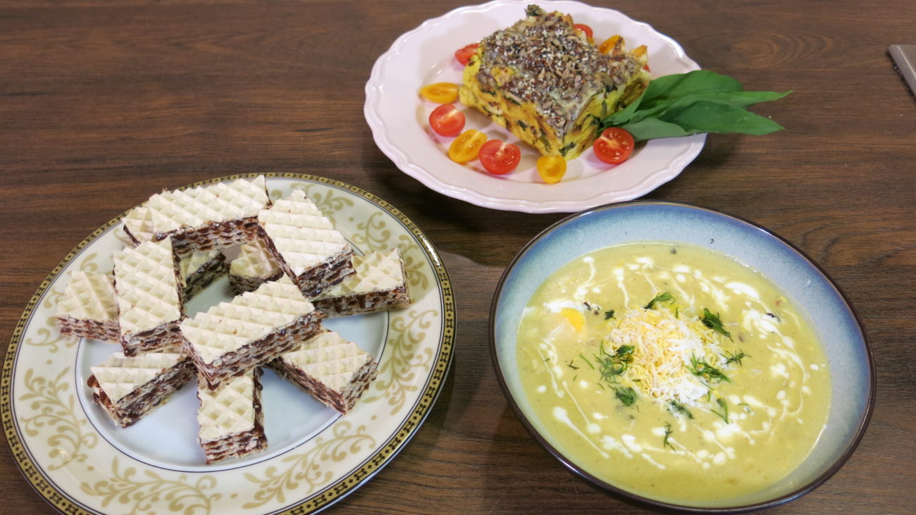 Supa od kuvanih jaja i krompira, bread puding i oblande sa alvom